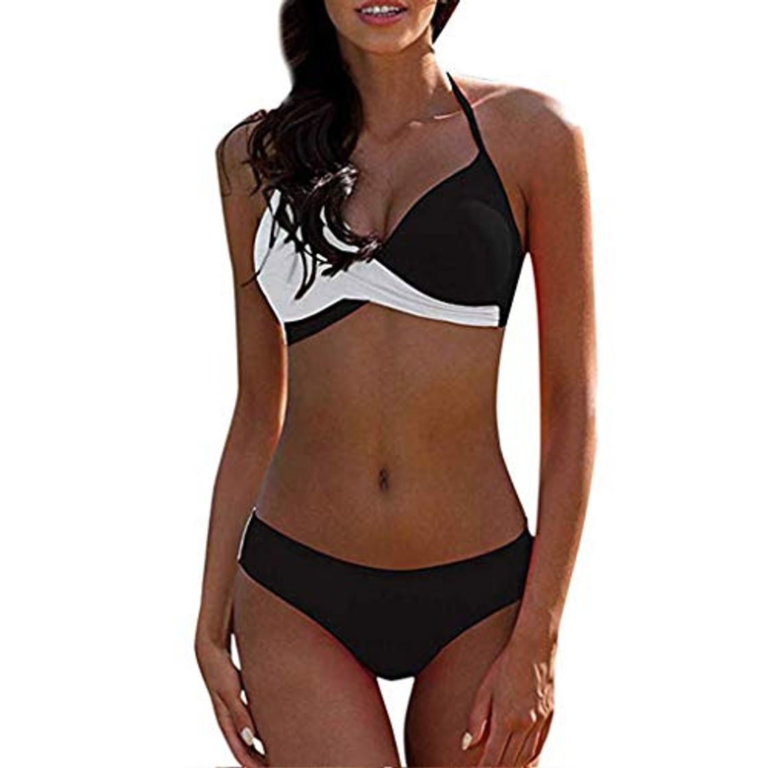 Moda CheChury Bikinis Mujer 2020 Push Up Halter Bikini Traje de baño Acolchado Bra Tops y Braguitas Bikini Sets Talla Grande Bañador Vacaciones