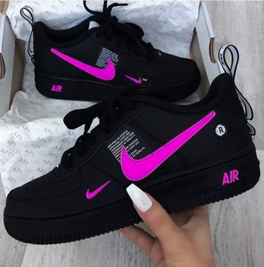 Tênis Feminino Nike Air Force TM Preto Pink - Dunk Shoes Atacado ...