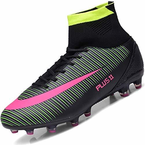 Brfash Botas de Fútbol Spike Profesionales Hombre Adulto Training High-Top Zapatos de