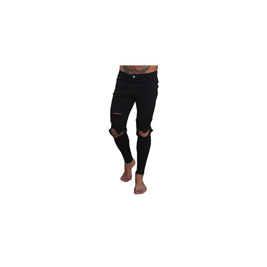 Gusspower Pantalones Vaqueros Hombres Rotos Pitillo Slim Fit Skinny Pantalones Casuales Elasticos