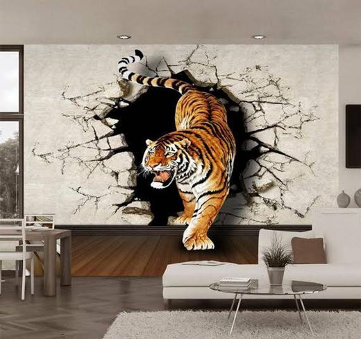 Decoração 3D de tigre