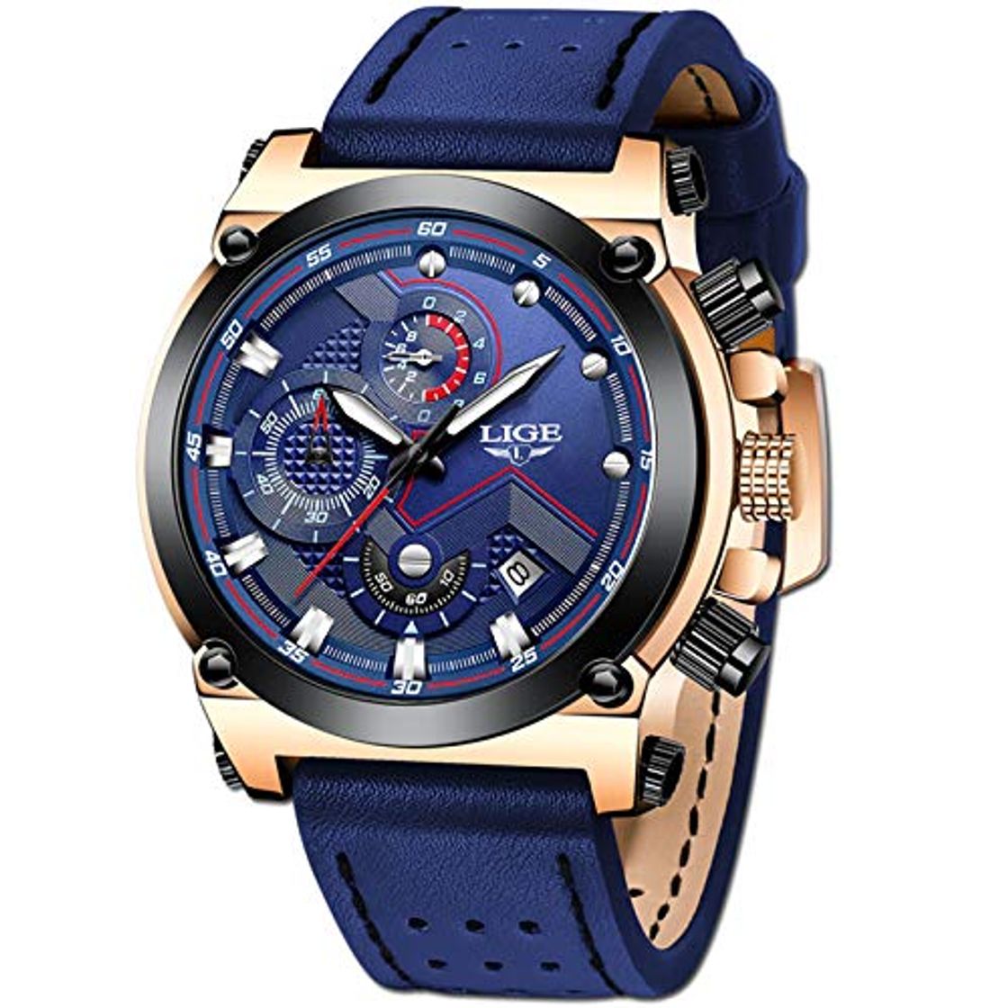 Fashion LIGE Hombre Relojes Moda Impermeable Relojes Clásico Negocios Analogicos Cuarzo Relojes con