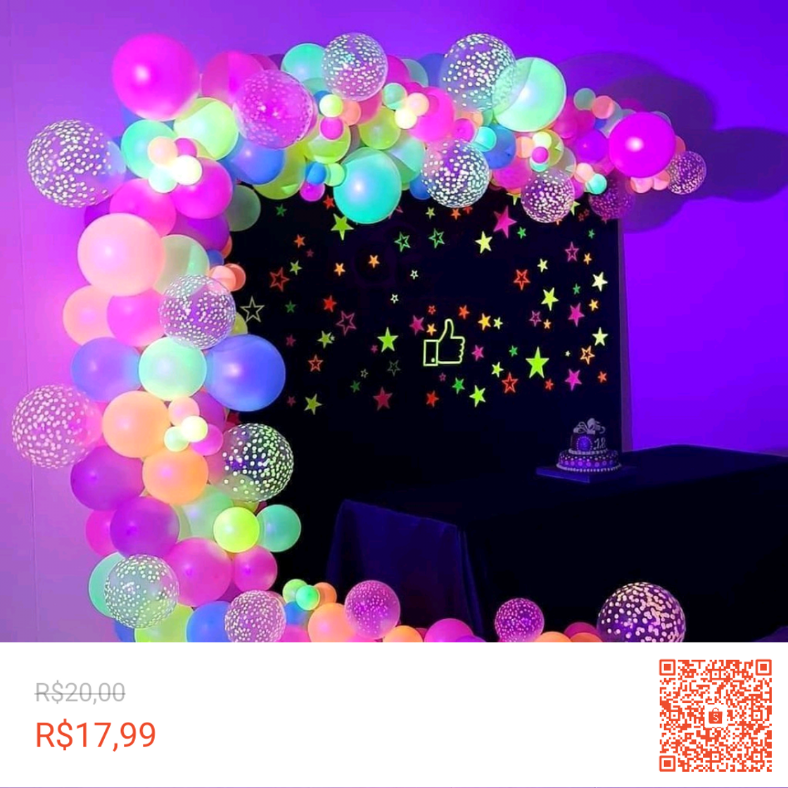 Moda 🎈Balão de festa Neon