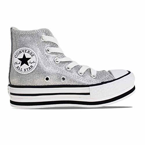 Fashion Converse Chuck Taylor All Star Platform EVA Hi Plata/Blanco Sintético EU 37œ