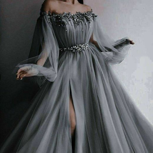 Gray Tulle Dress