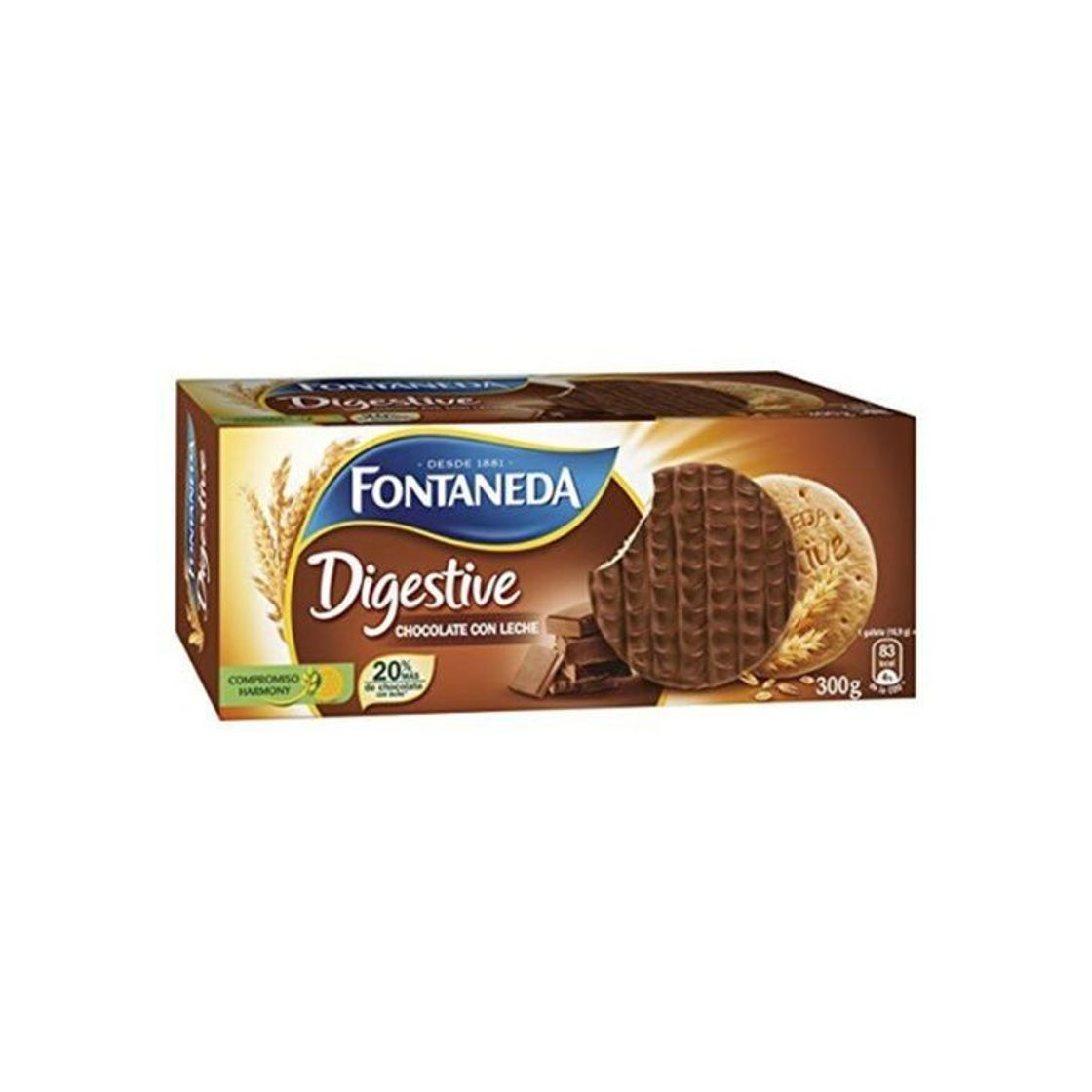 Productos Fontaneda Digestive Galletas Cubiertas de Chocolate con Leche