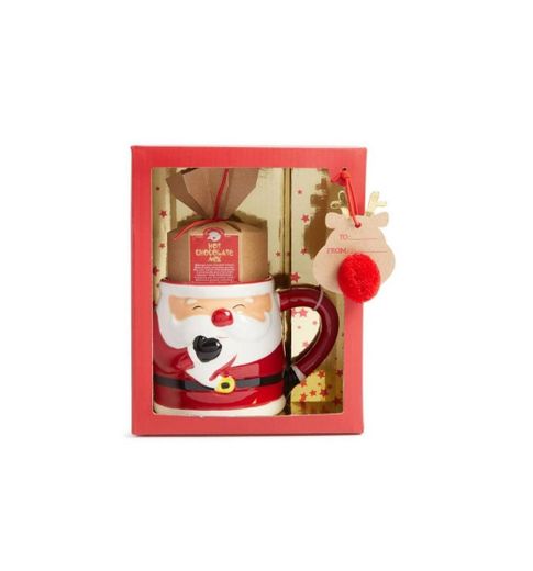 Conjunto caneca chocolate quente Pai Natal primark 