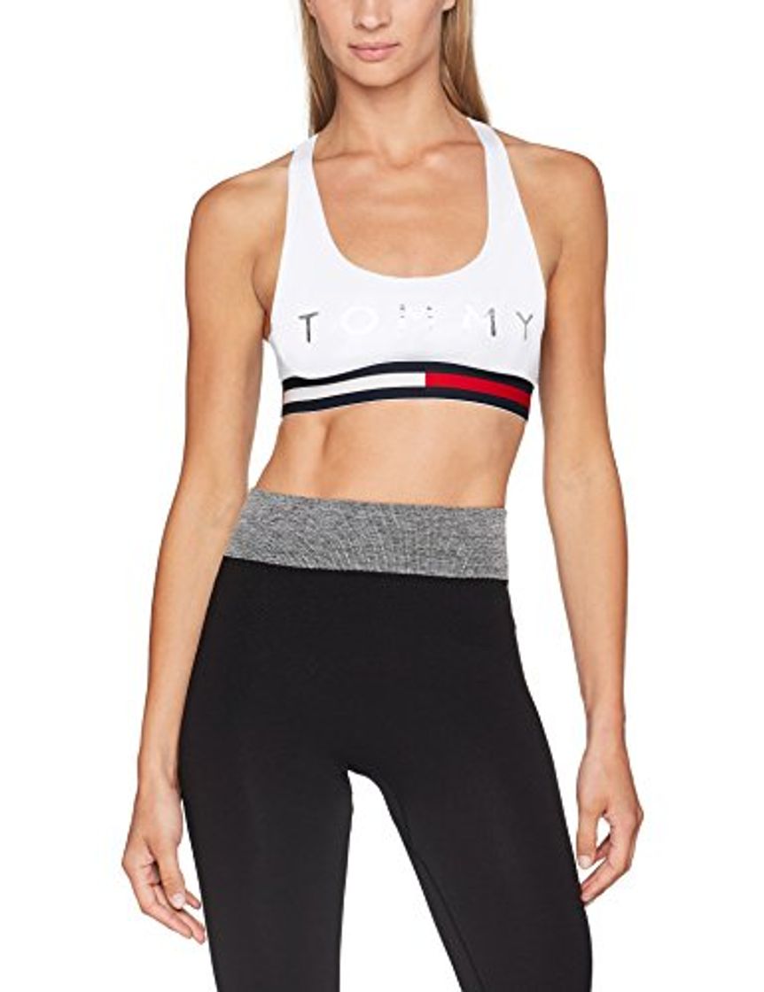 Lugar Tommy Hilfiger TH ATH Crop Top Camiseta sin Mangas, Blanco