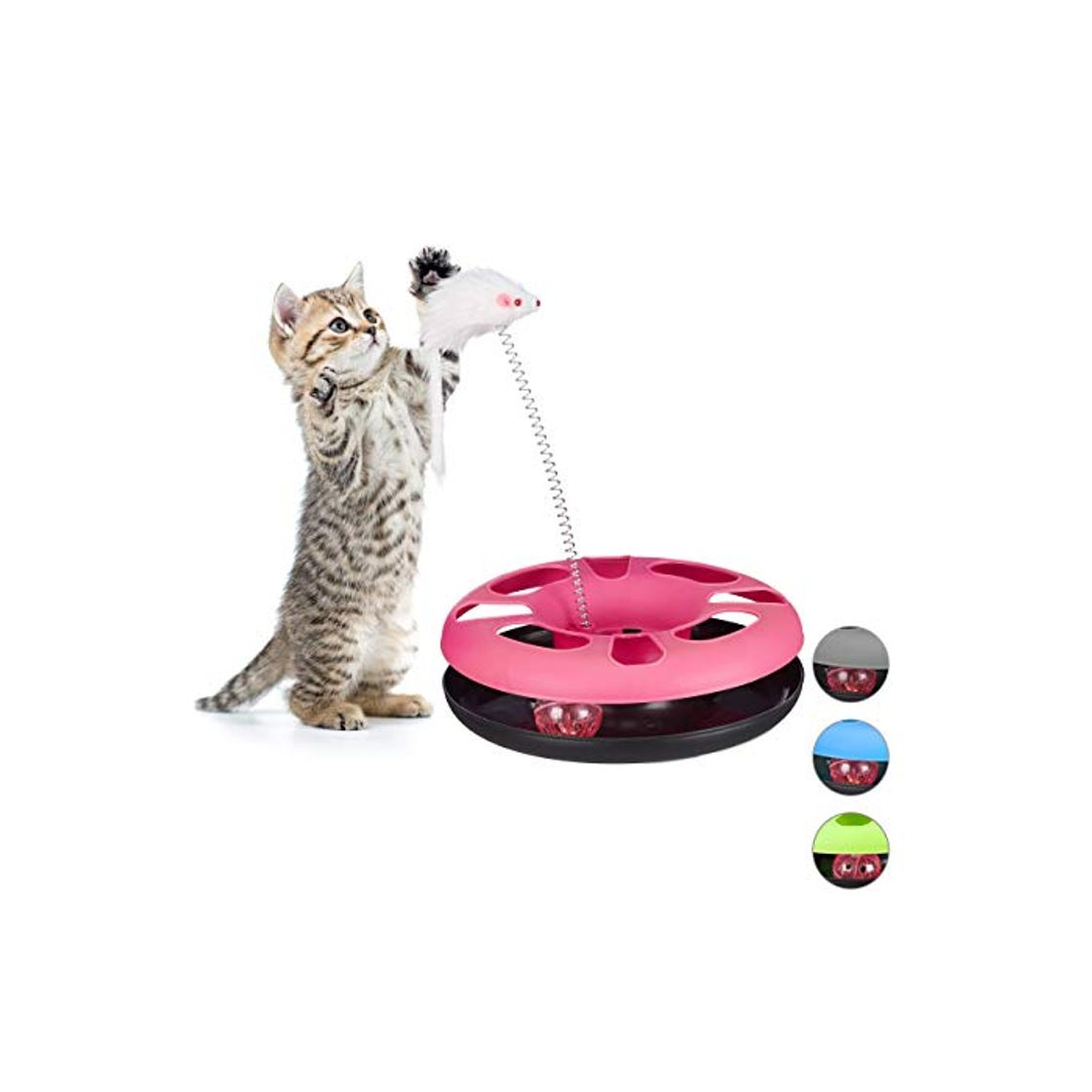 Producto Relaxdays Juguete Gato con Ratón y Bola con Cascabel