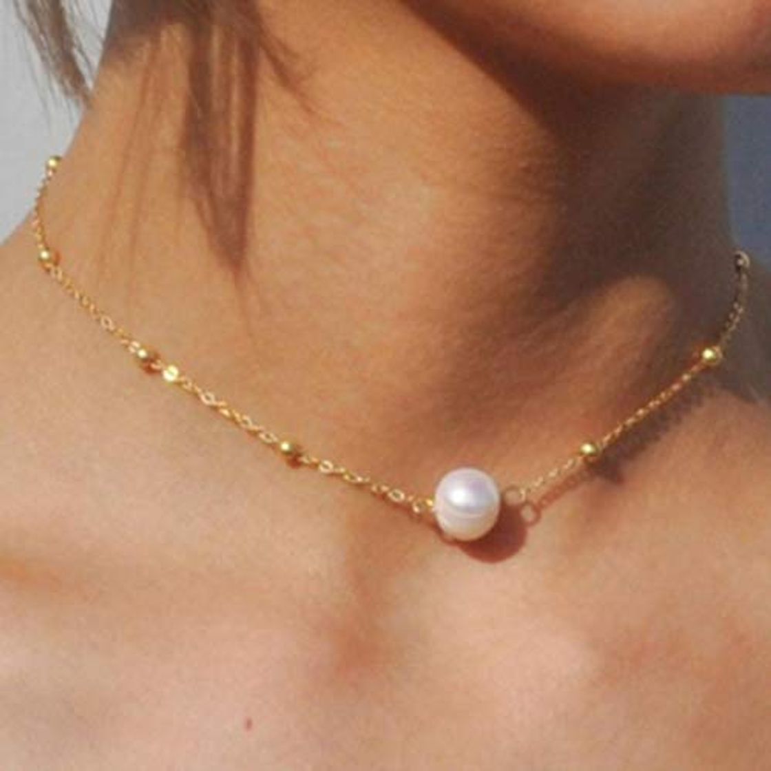 Social WDam Collar de Gargantilla de Estrella de Cadena de Color Dorado para Mujer Collana Kolye Bijoux Collares Mujer gargantilha Collier Femme