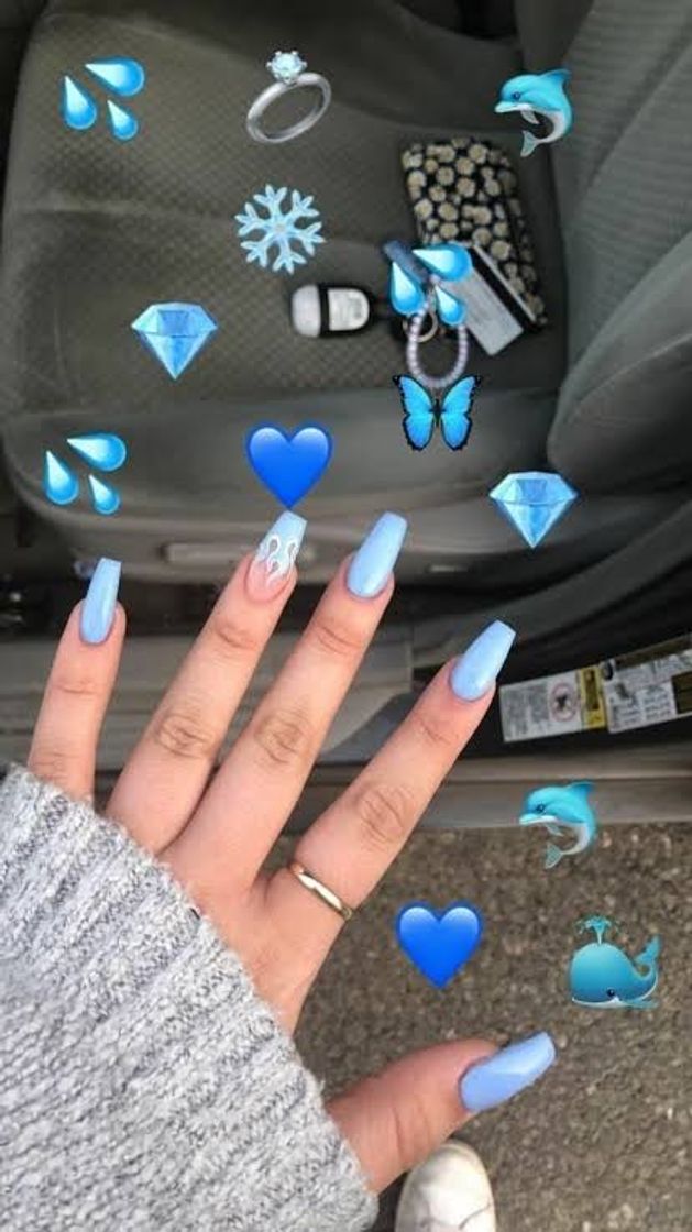 Moda Unhas Blue 💙🦋💎