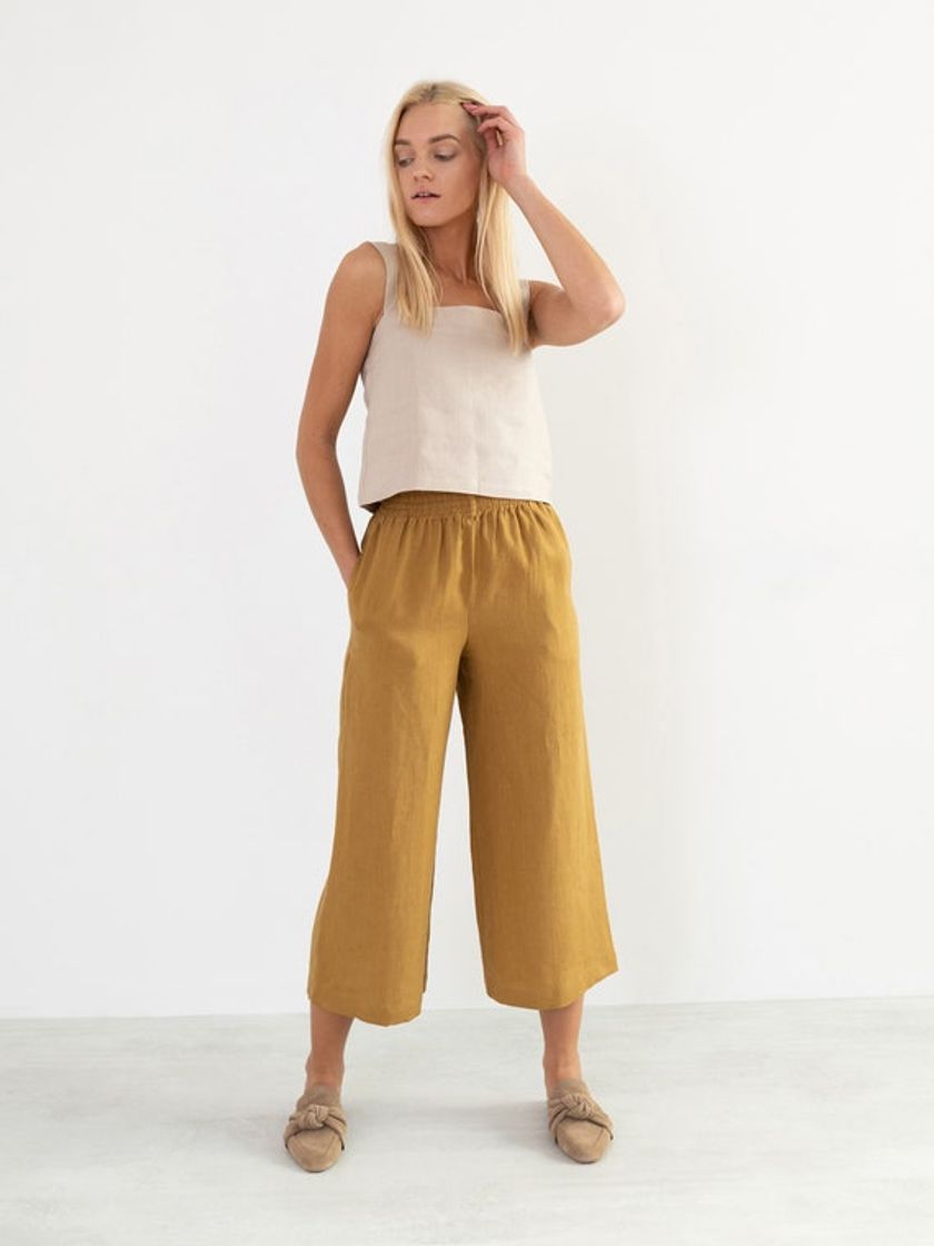 Fashion RILEY Wide Leg Linen Pants