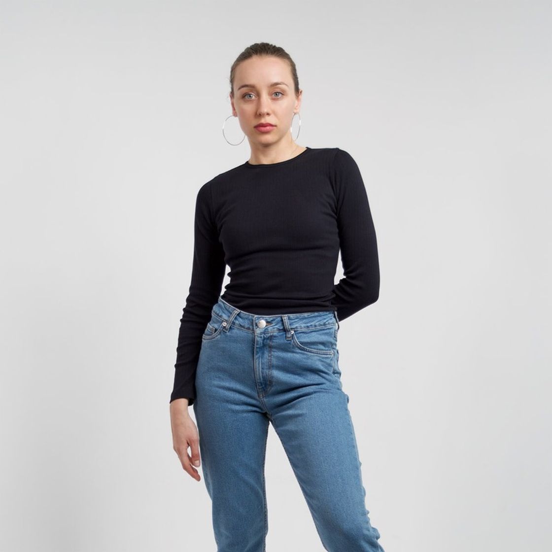 Moda Ribbed long sleeve black – HONEST BASICS