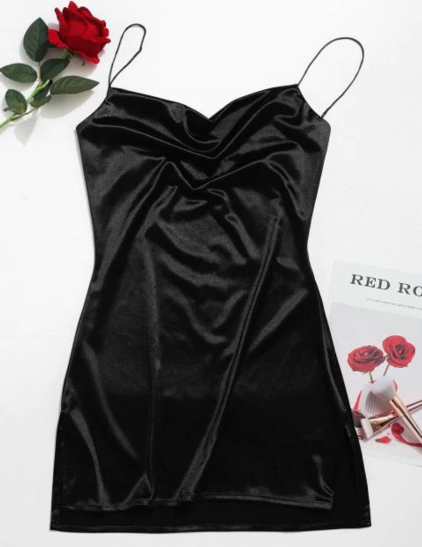 [61% OFF] 2020 Vestido De Corte Lateral Satinado Corte A Cami En 