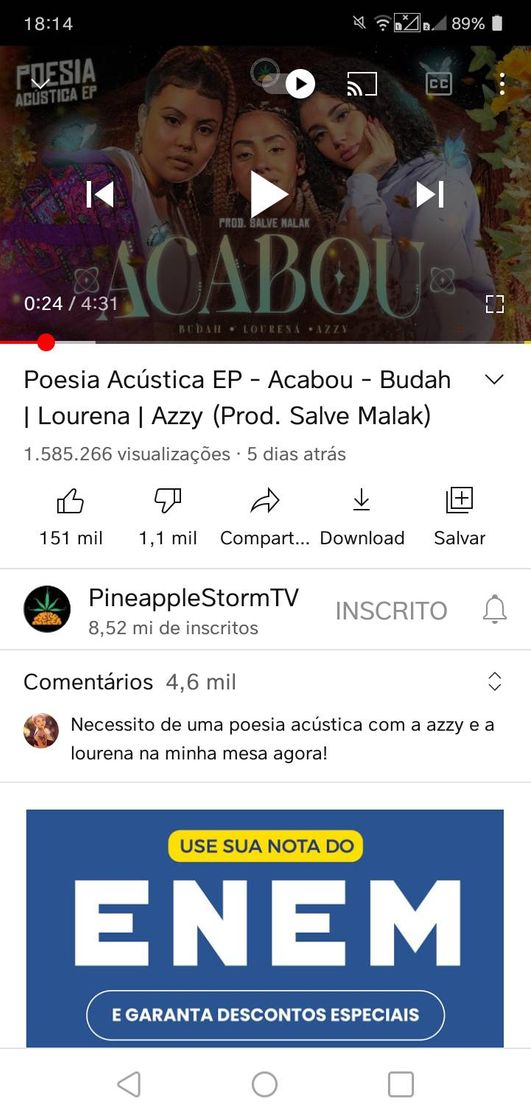 Canción Acabou