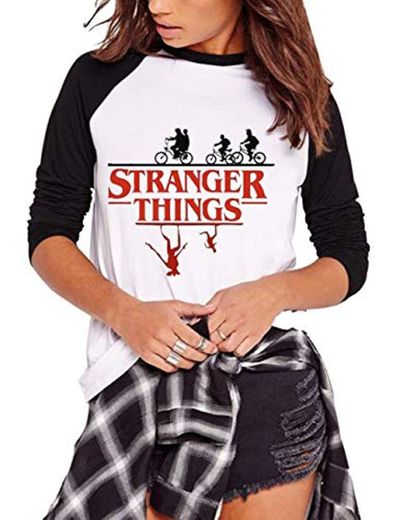 Camiseta Stranger Things Niña, Stranger Things Camisetas de Manga Larga Adolescente Chicas