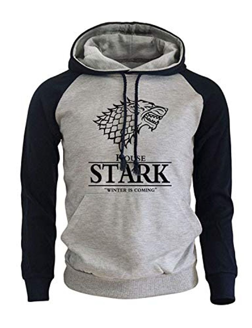 Fashion Game of Thrones Stark Unisex Hombre Impresión Pullover Sudaderas con Capucha con