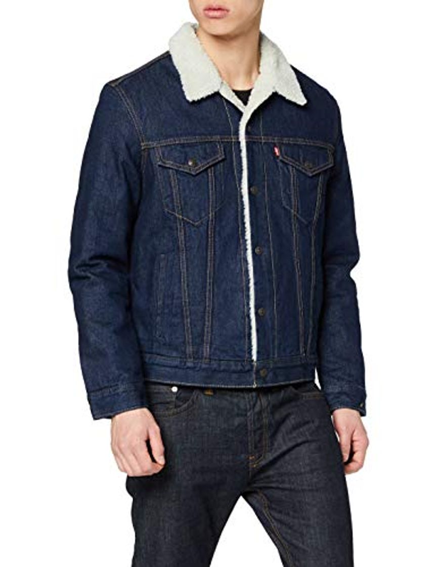 Fashion Levi's Type 3 Sherpa Trucker, Chaqueta para Hombre, Azul