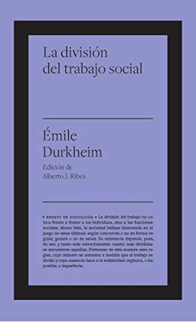 Book La división del trabajo social