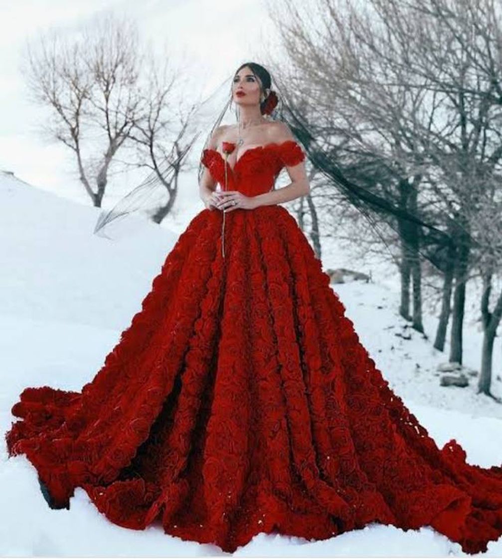 Moda Vestido vermelho é lindo!para noivas q amam inovar