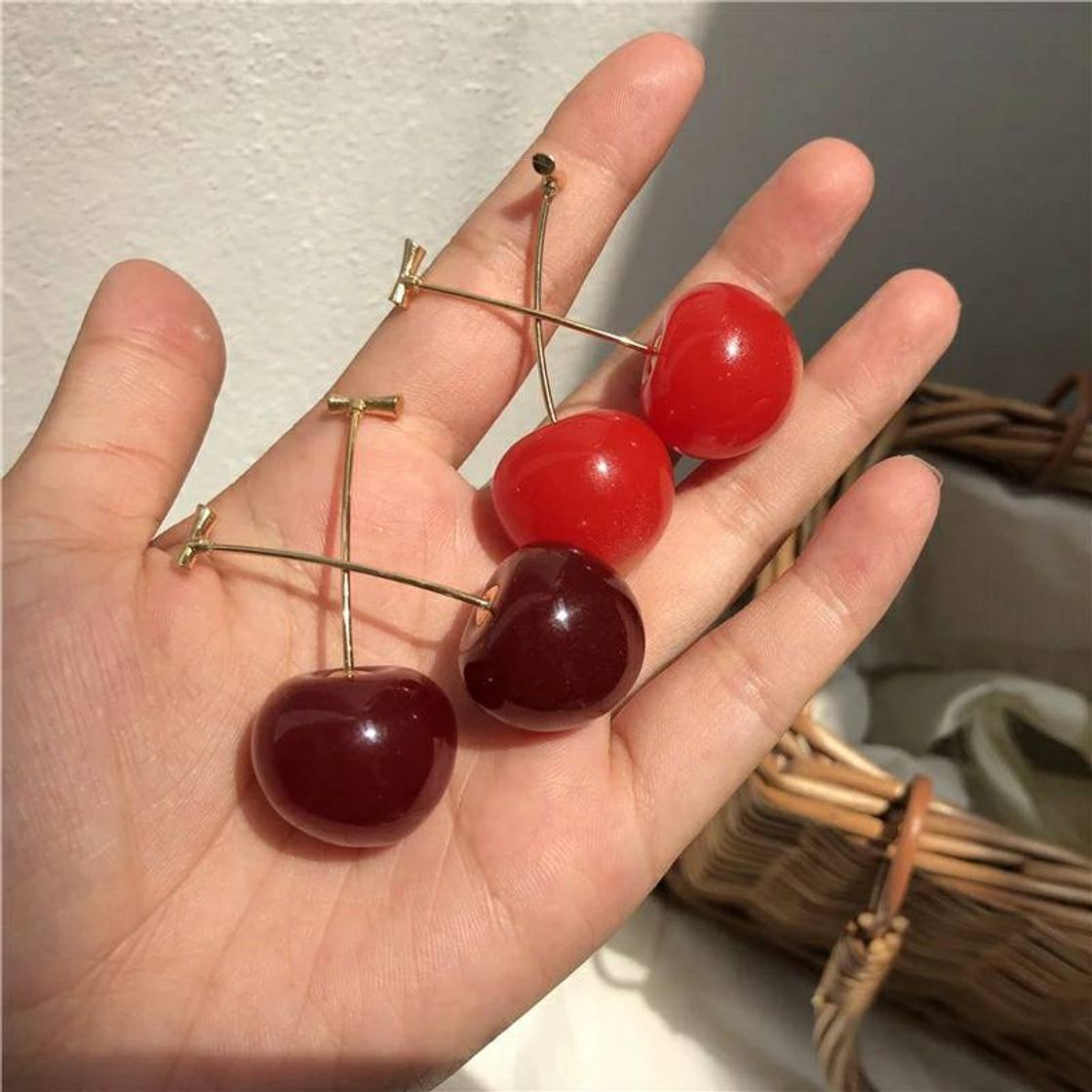 Moda Aretes de cerezas. 