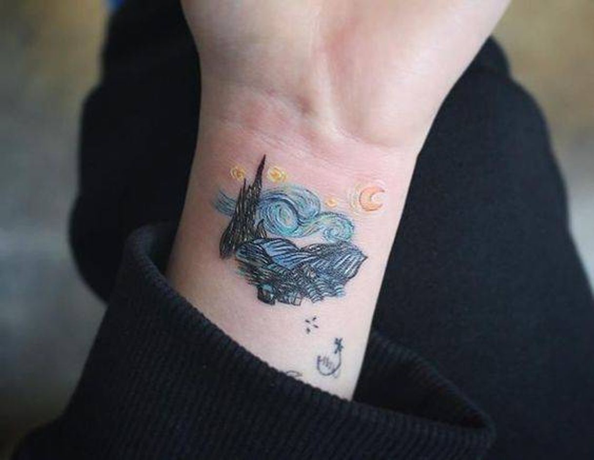 Moda tattoo Coração Van Gogh