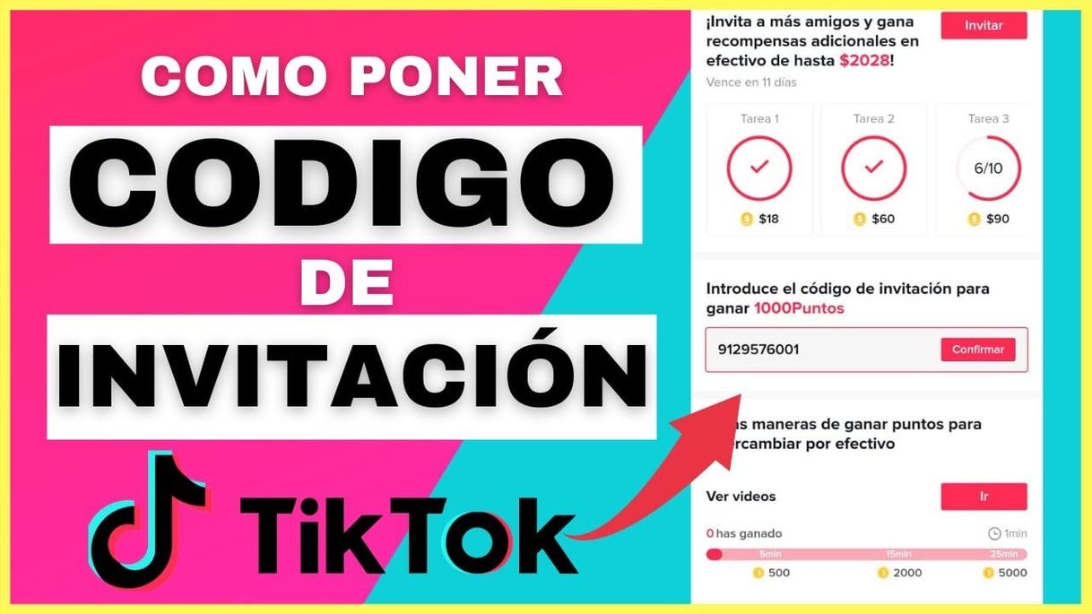 Apps 🔥 TikTok | Gana dinero con este código en TikTok 