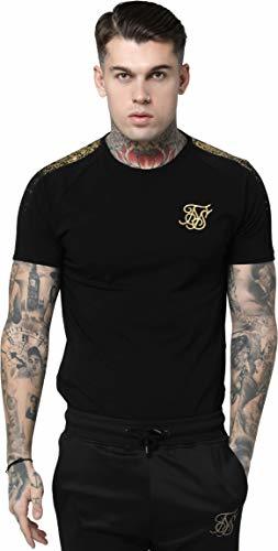 Fashion Camiseta Siksilk Raglan Foil Black & Gold M