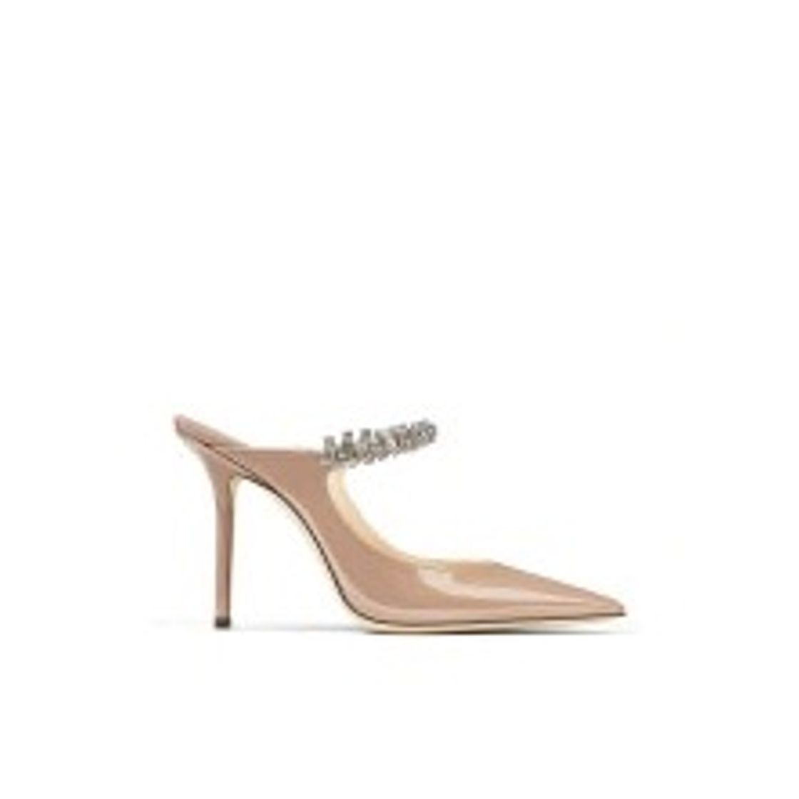 Social Ballet Pink Patent Leather Mules with Crystal Strap 795