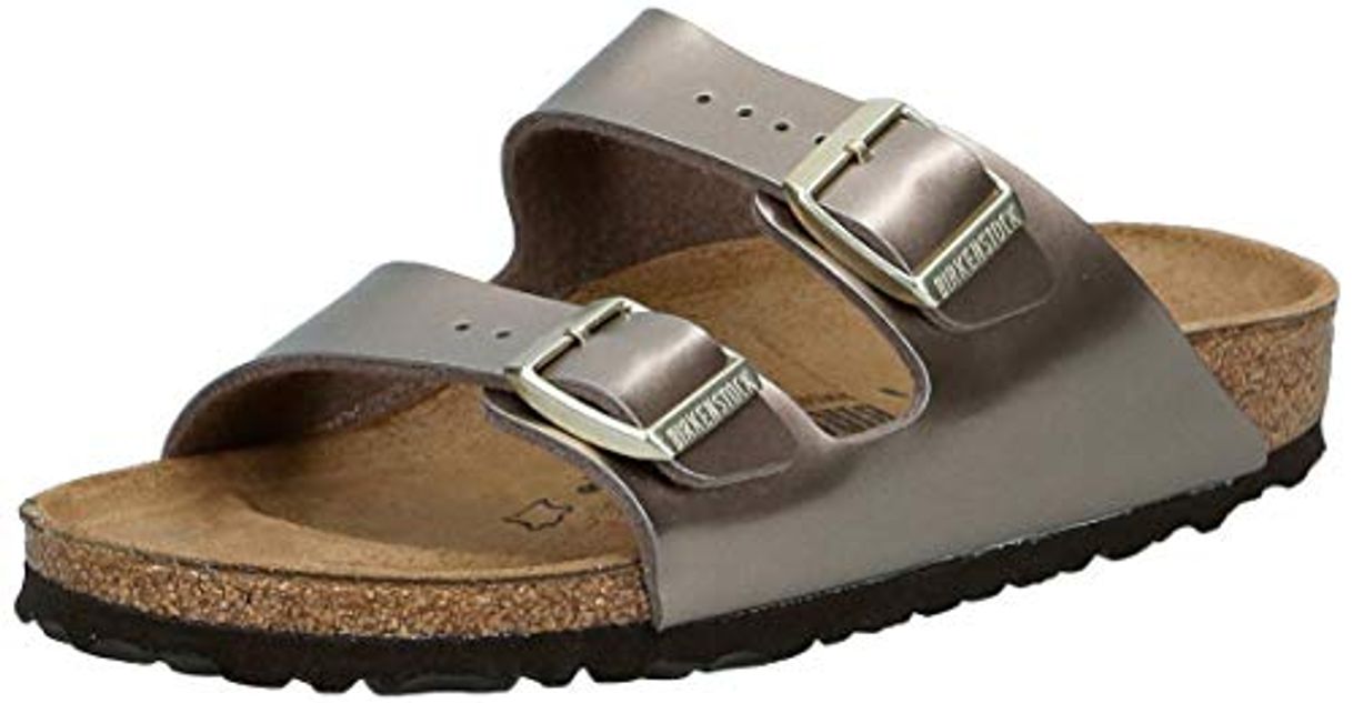 Fashion Birkenstock Arizona, Sandalias de Punta Descubierta para Mujer, Beige