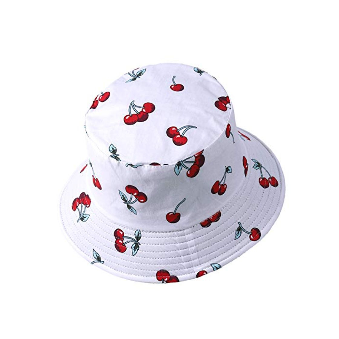 Fashion Sombrero de pescador reversible para mujer y hombre con estampado de frutas