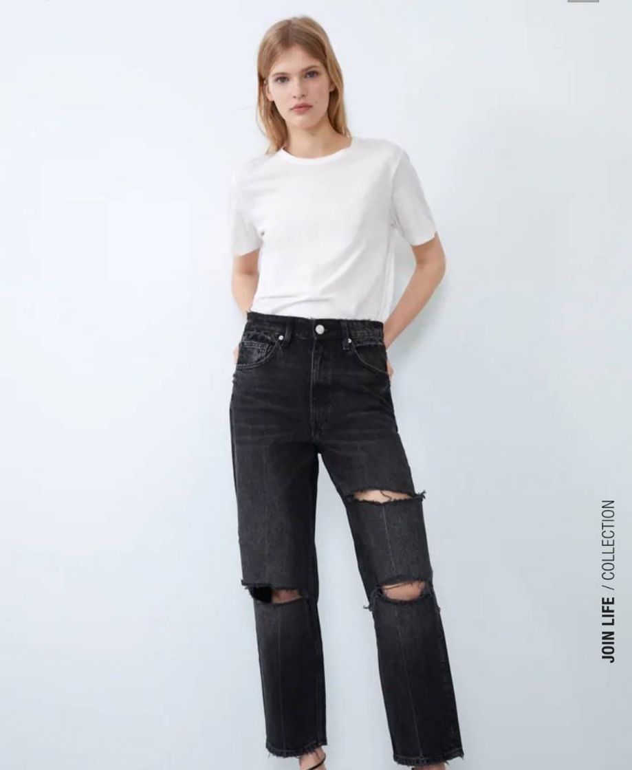 Fashion JEANS HI-RISE TAPERED COM RASGOS | ZARA Brasil