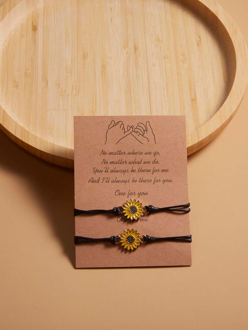 Moda 2 peças de pulseira de decoração de flores para casais 🌻