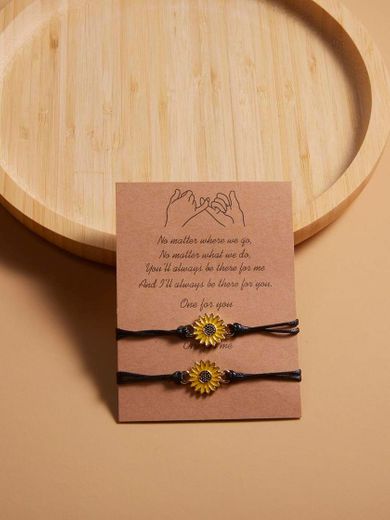 2 peças de pulseira de decoração de flores para casais 🌻