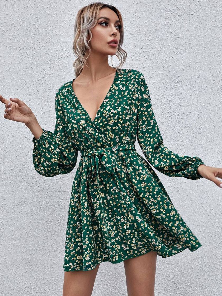 Moda Vestido verde shein