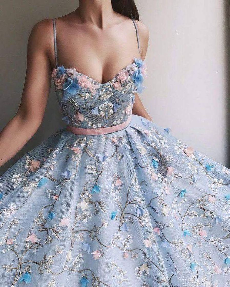 Fashion vestido azul delicado 💙