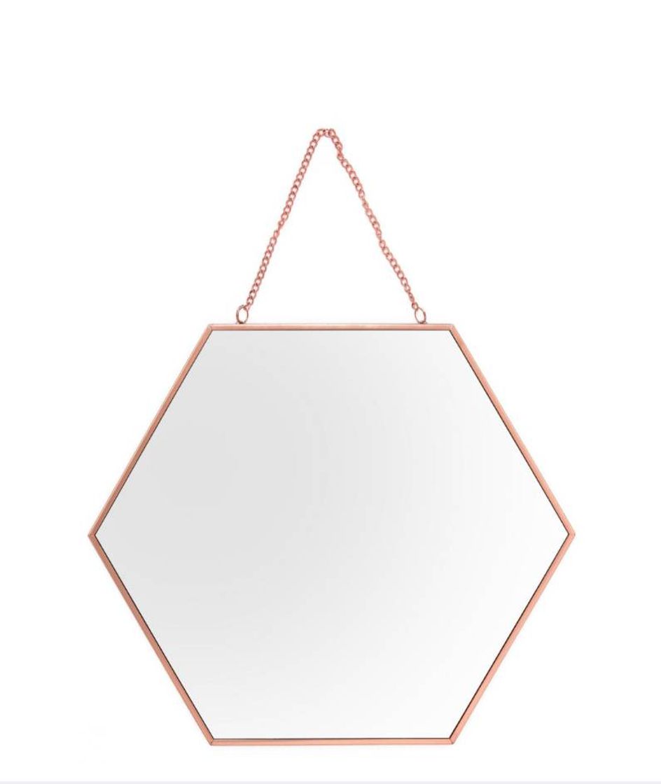 Fashion Espelho Decorativo Hexagonal Casa Riachuelo Cobre 26x30cm

