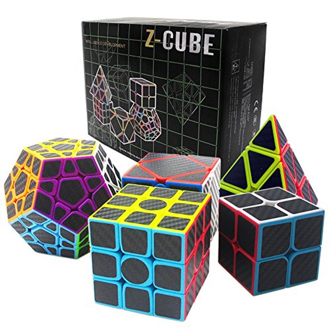 Producto Fibra del Carbón Cubo mágico cajas de regalo Set 2x2x2，3x3x3，Meganminx ，Skewb ，