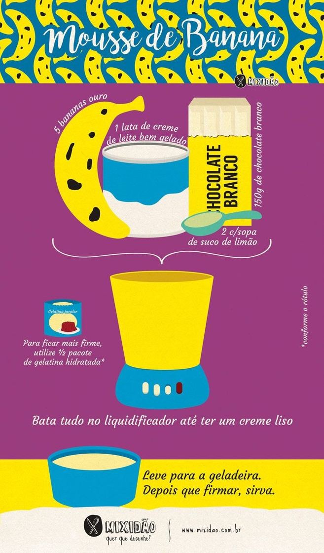 Social Mousse de banana - Receita