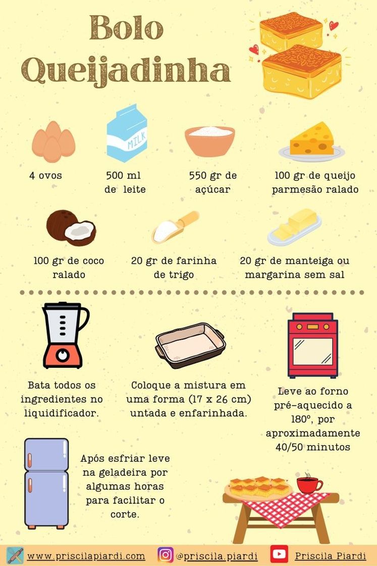 Social Bolo Queijadinha - Receita