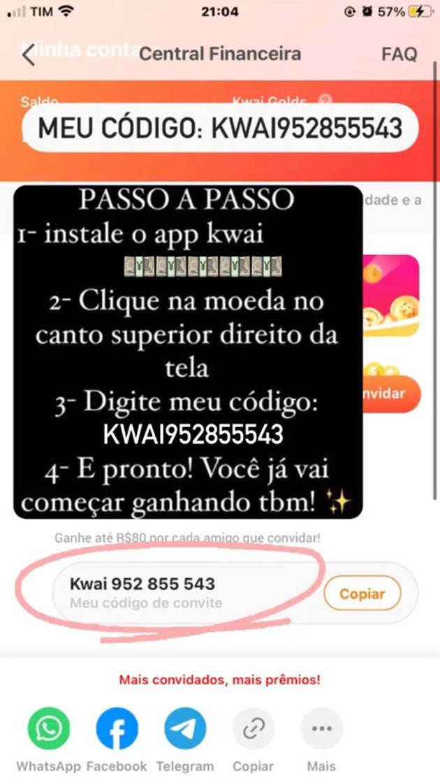 Moda Dinheiro kwai 