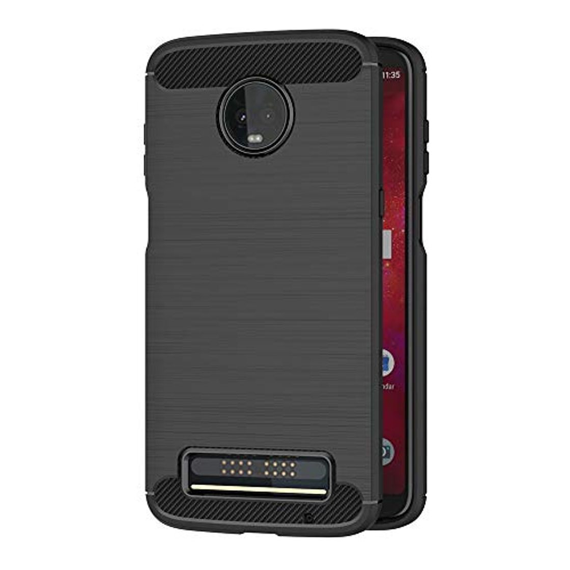 Producto AICEK Funda Compatible Moto Z3 Play, Negro Silicona Fundas para Motorola Moto