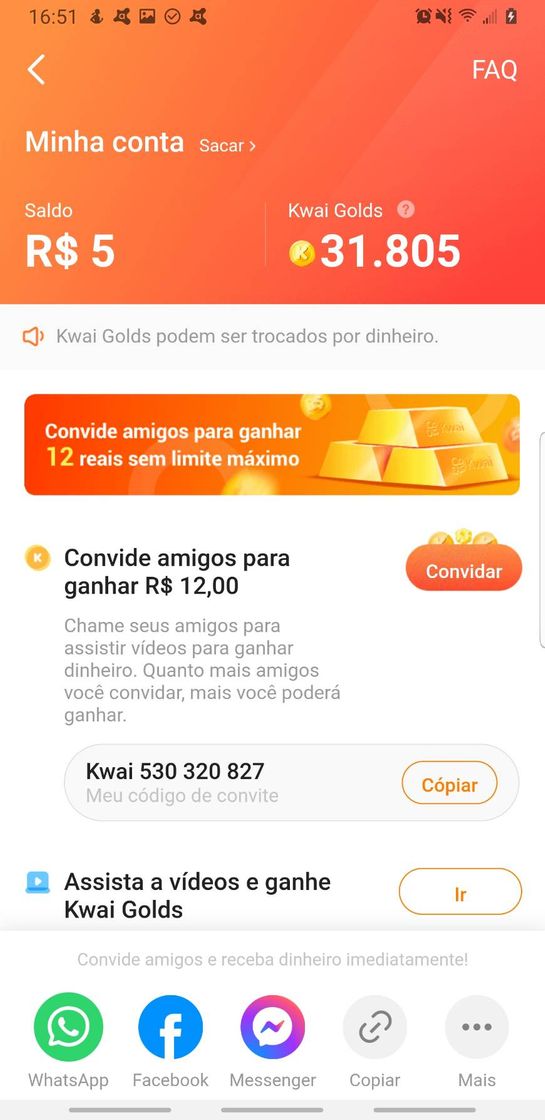 Fashion Use meu código  kwai e ganhe dinheiro