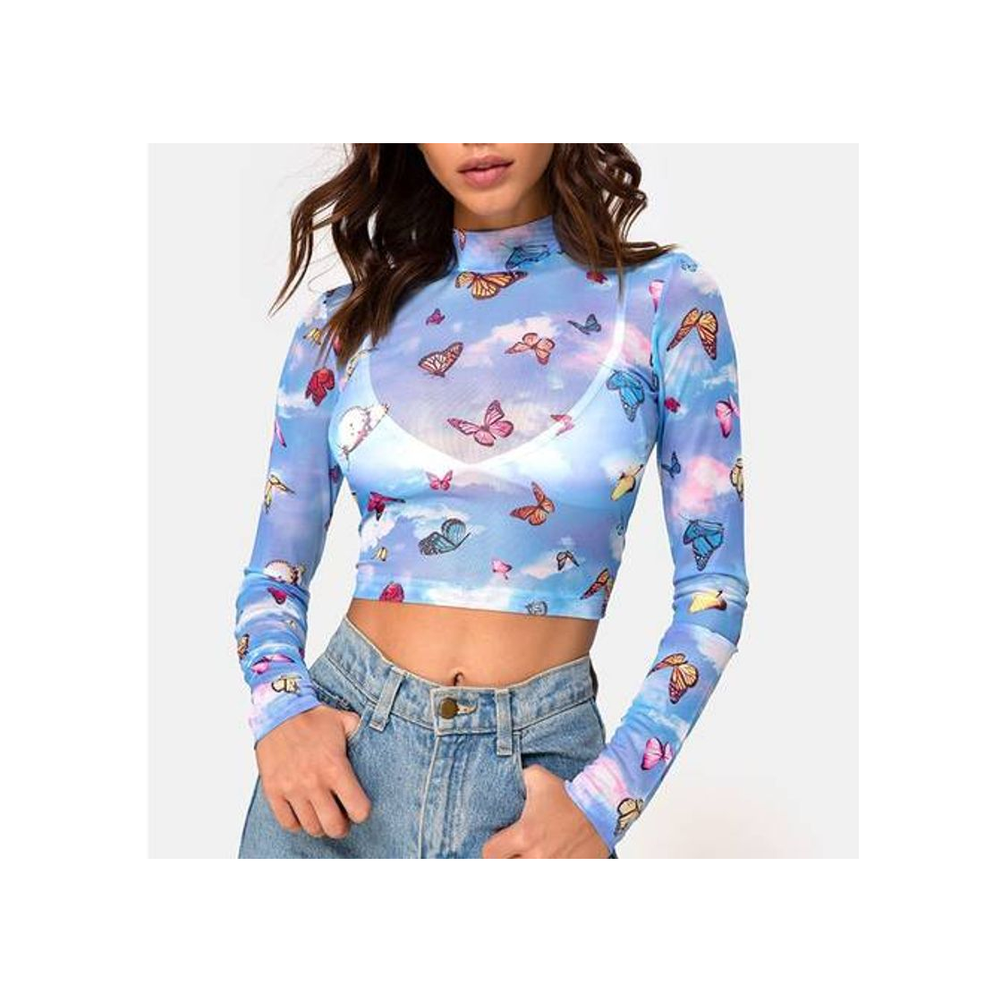 Fashion Crop Top Butterfly 💋