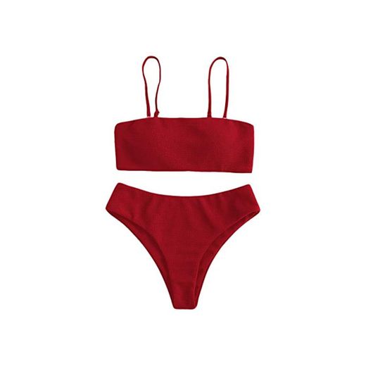 Zaful - Conjunto de bikini con tirantes