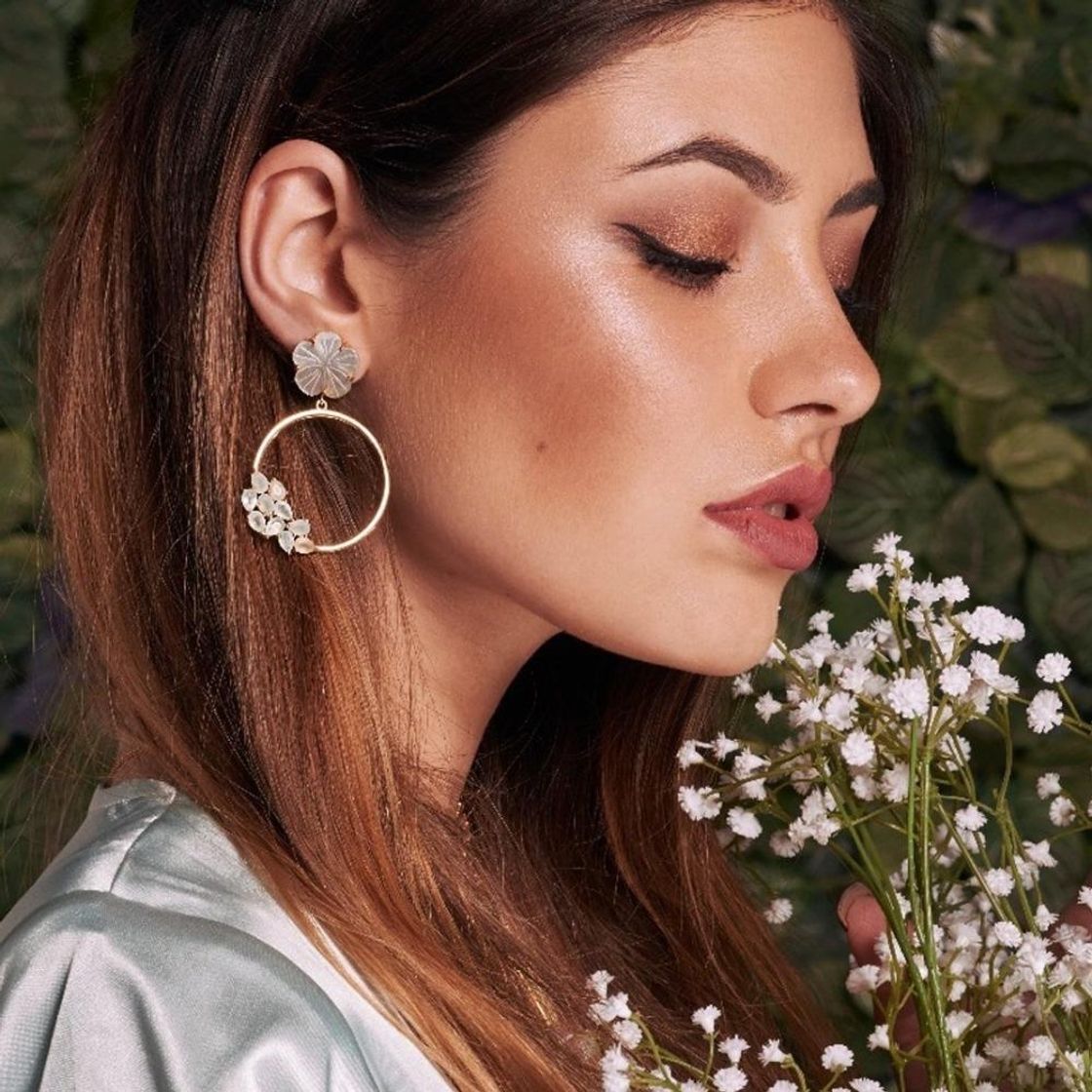 Fashion Pendientes Daisy Verde Agua