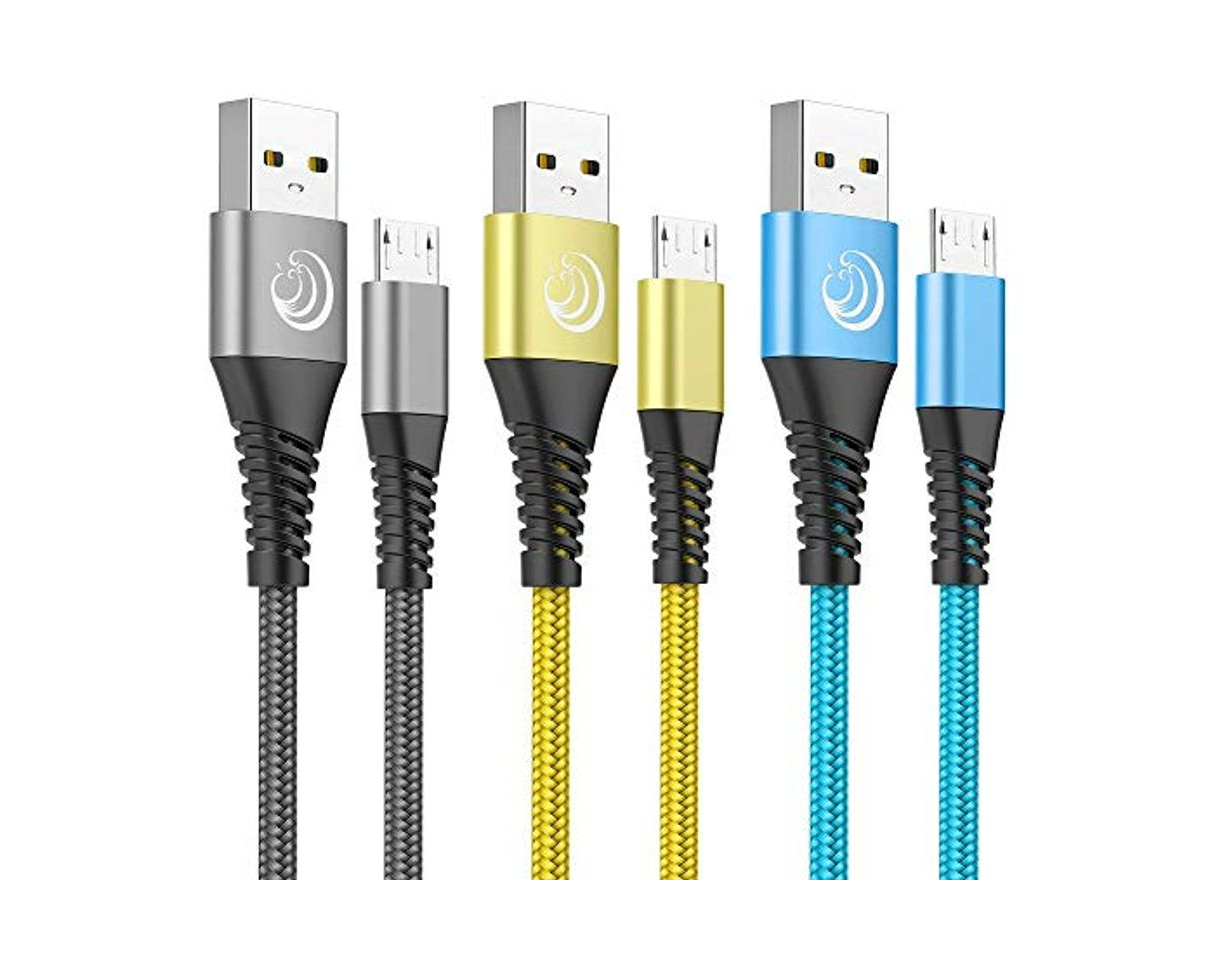 Electronic Yosou Cable Micro USB [3-Pack 2M] Cable Android de Nylon Cargador Micro