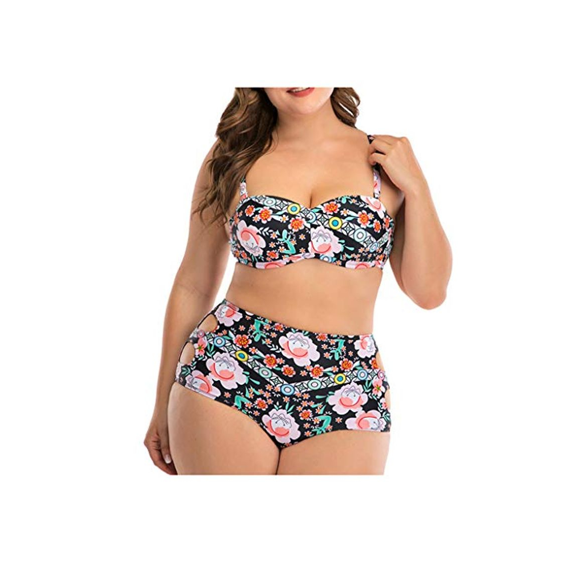 Moda LANSKIRT Bañadores para Gorditas Mujer Bikini con Estampado Lindas Flores Traje de