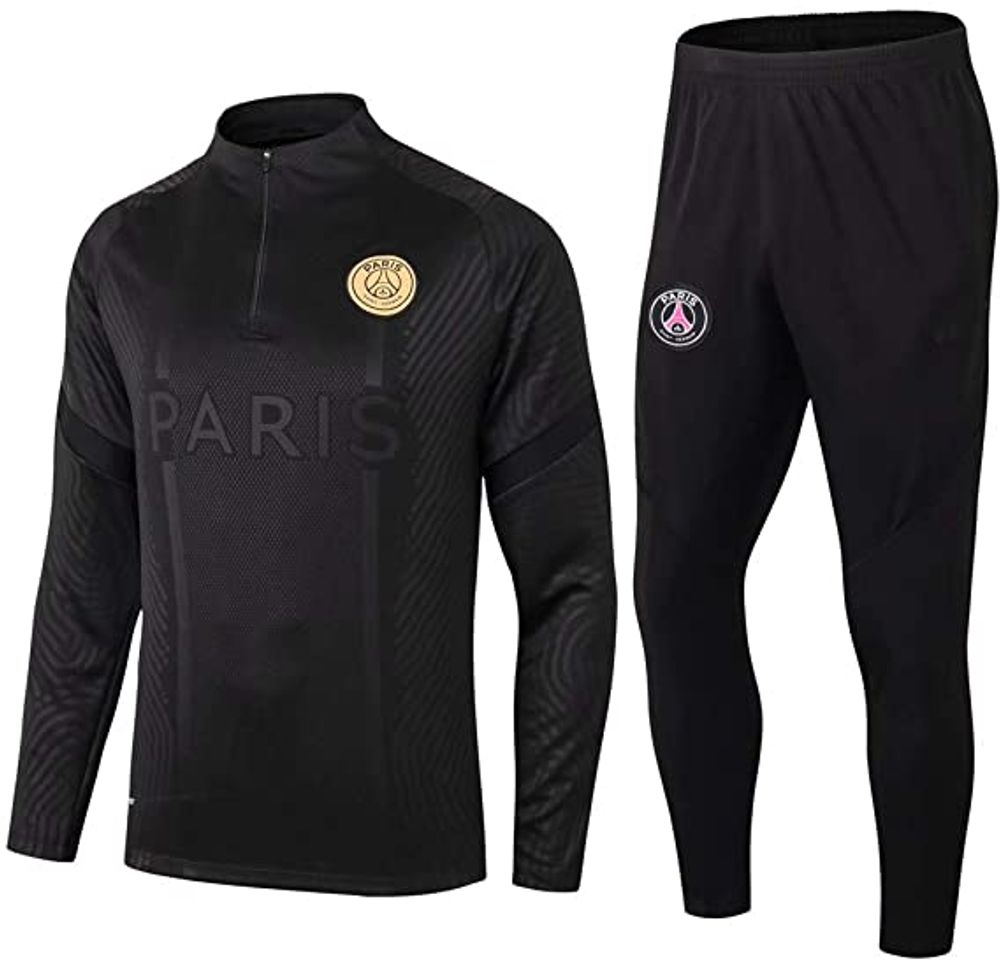 Social Paris Black Camiseta de Manga Larga Ropa de fútbol Primavera y otoño