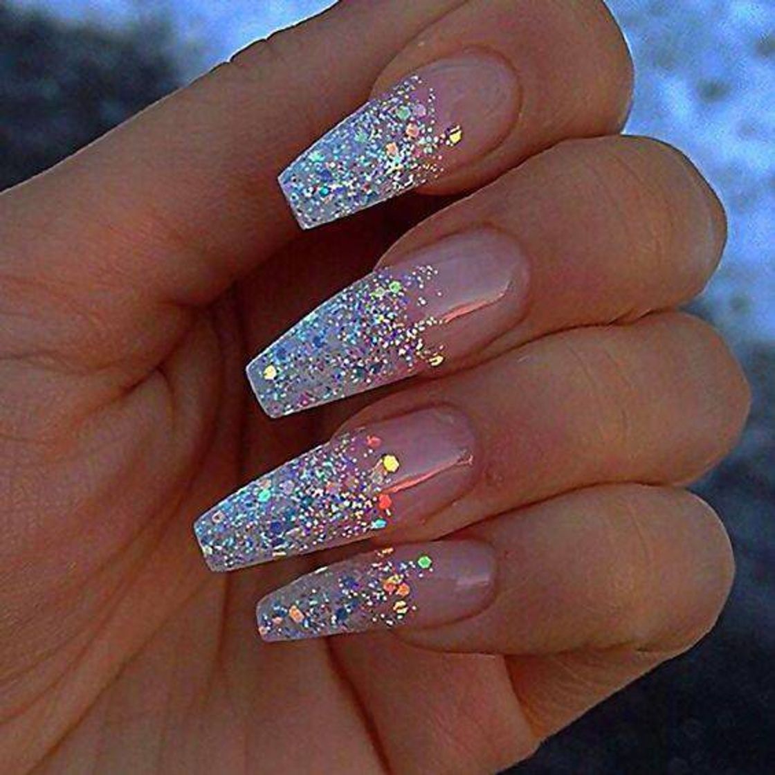 Unha com glitter